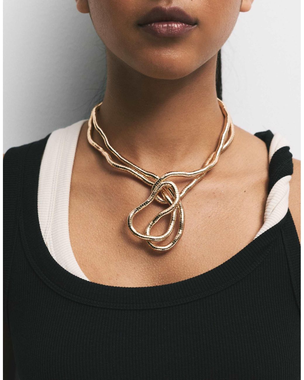 Pull&Bear Black – metallic-halskette