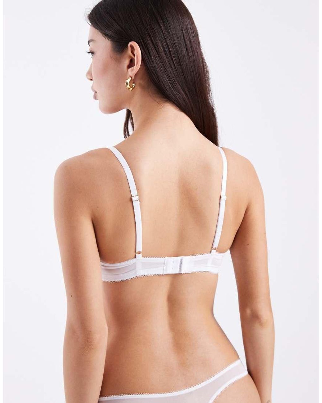 DORINA White Perfect Lace Non Padded Underwired Plunge Bra