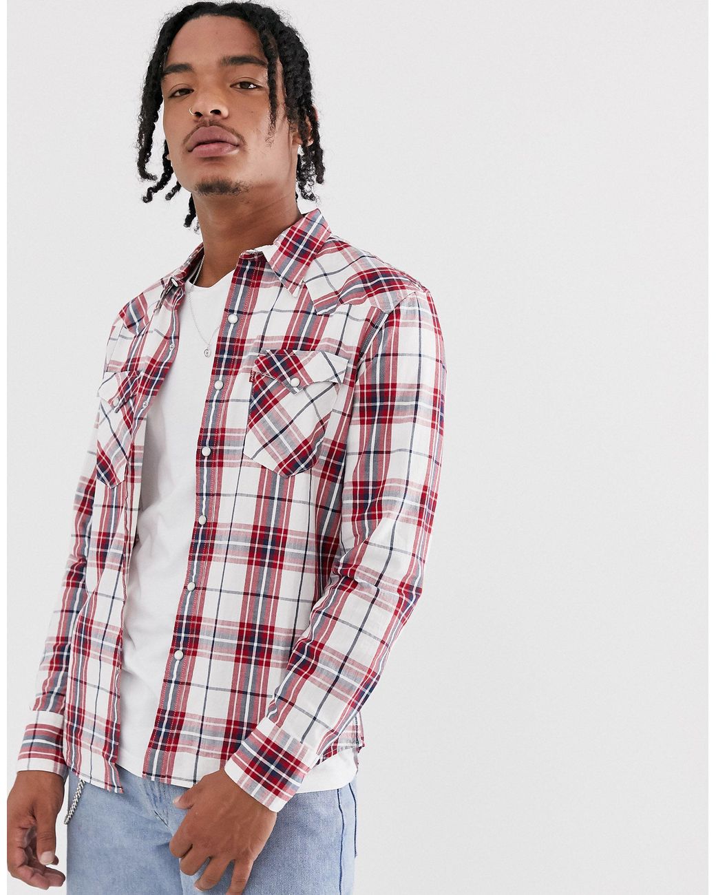 Levi's Barstow Western Long Sleeve Check Shirt in Red for Men | Lyst  Australia