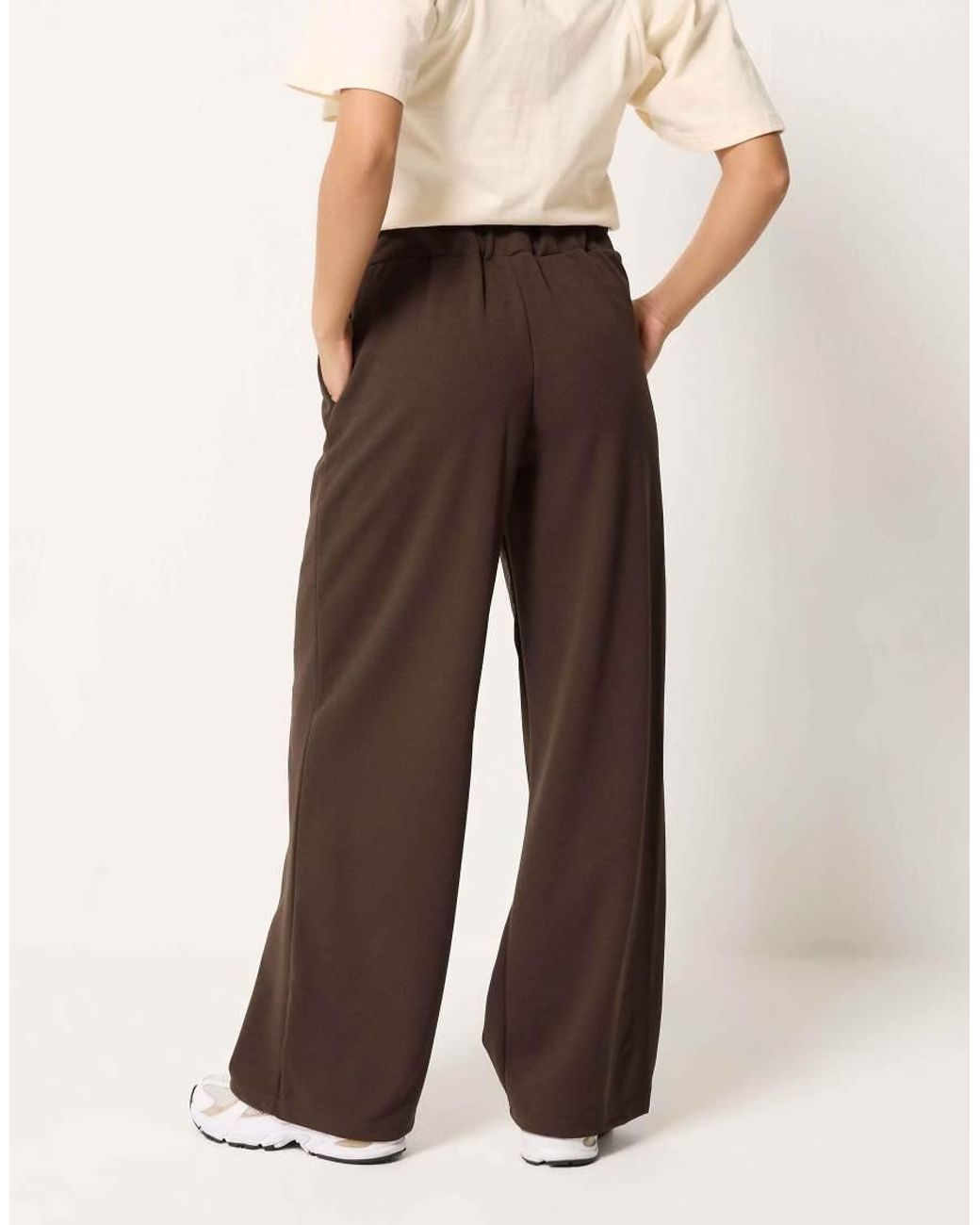 PixieGirl Brown Petite Wide Leg Trousers