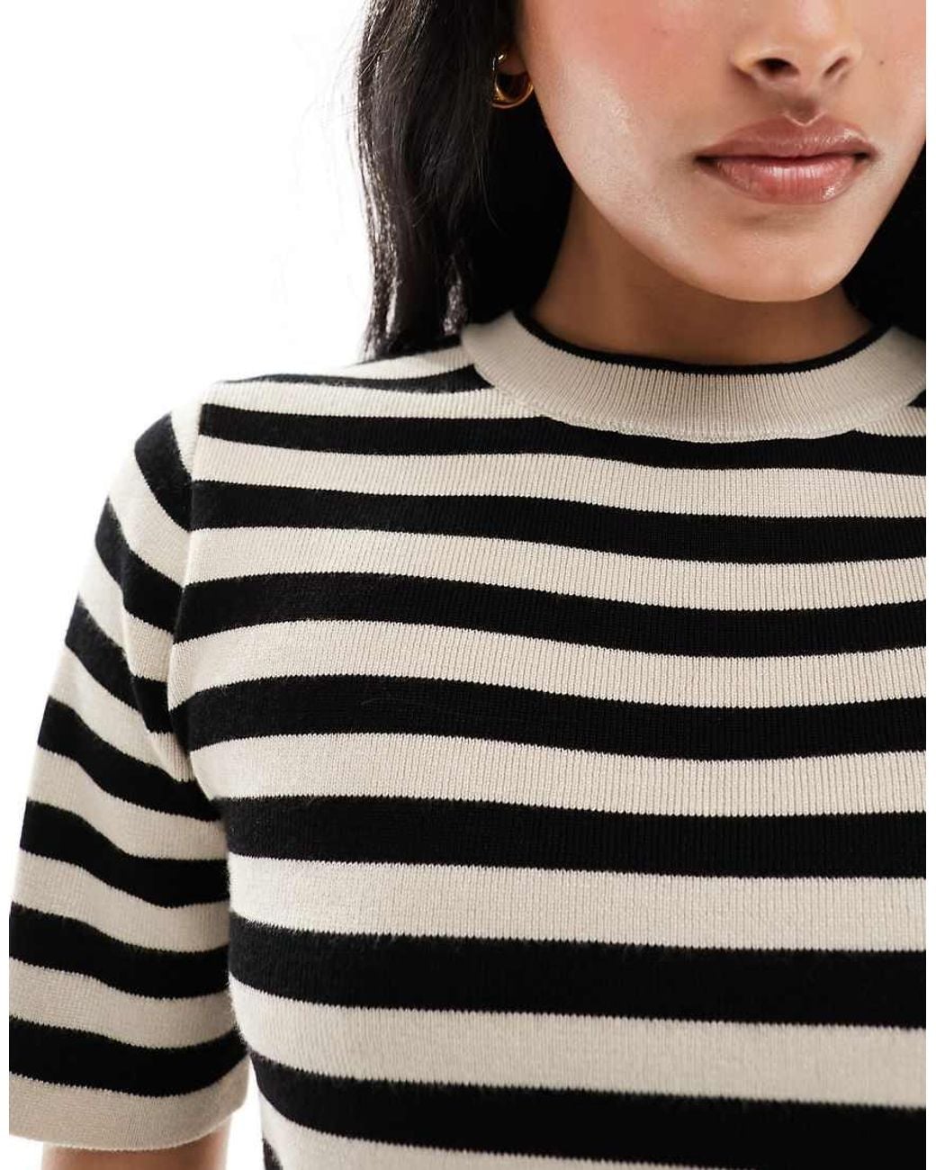 Object Black Short Sleeved Knitted T-shirt Co-ord