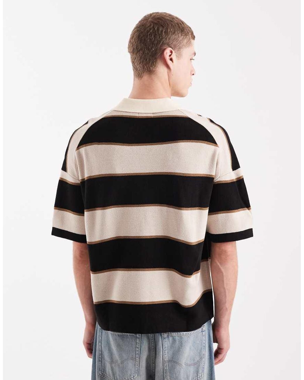ASOS Multicolor Relaxed Knit Striped Polo for men