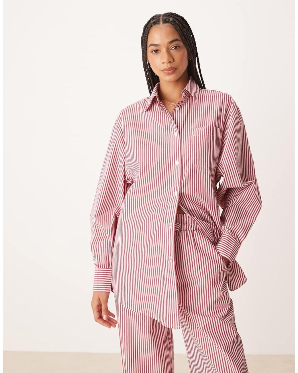 Glamorous Pink Oversized Poplin Shirt