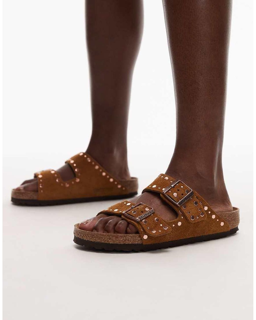 Birkenstock Brown Arizona Rivet Suede Sandals