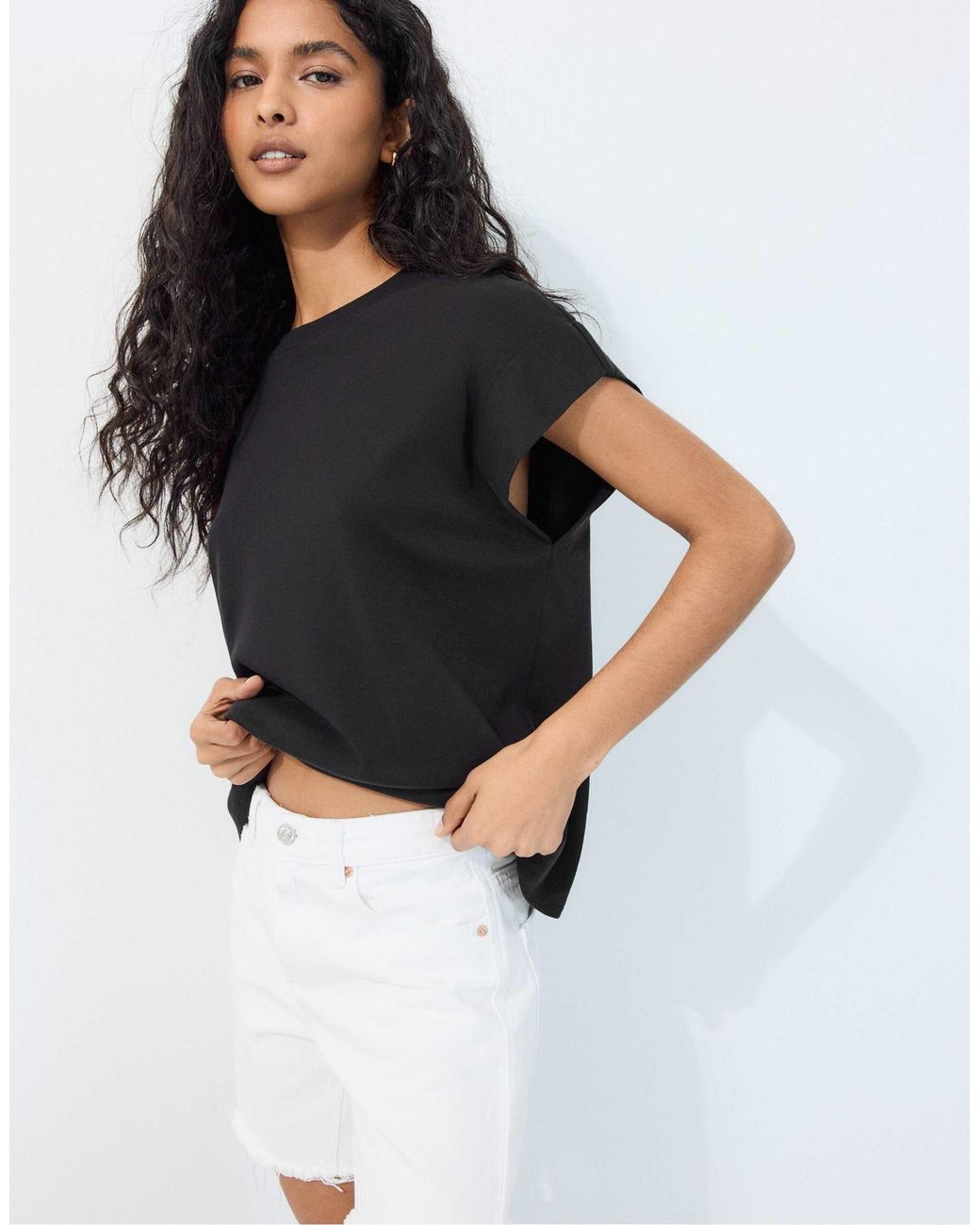 Stradivarius Blue – b06 – basic-t-shirt