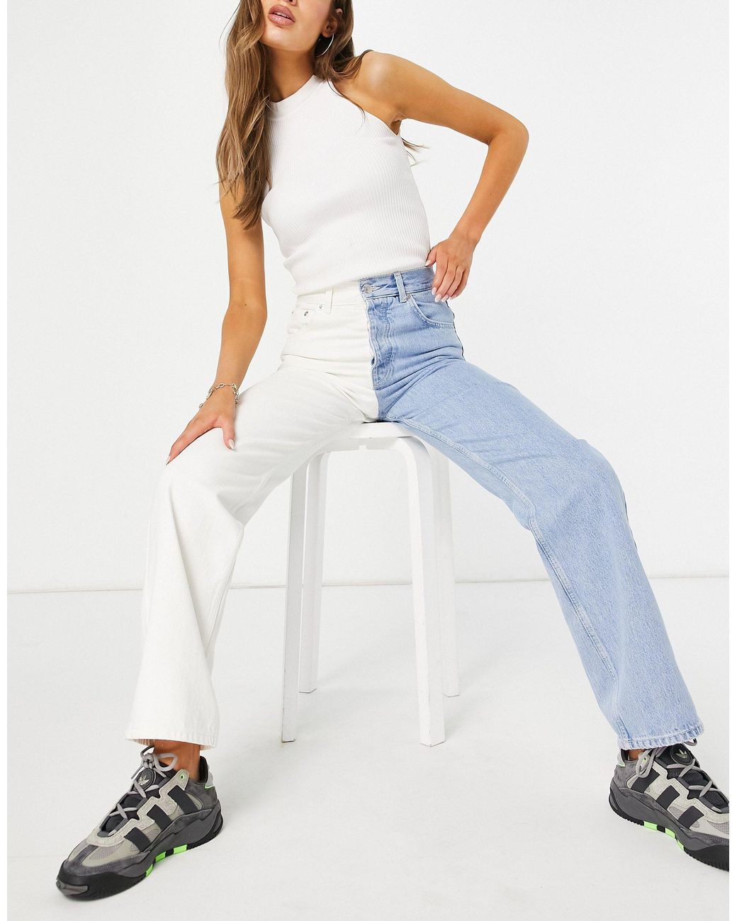 Pull\u0026Bear Denim 90's Splice Jeans in 