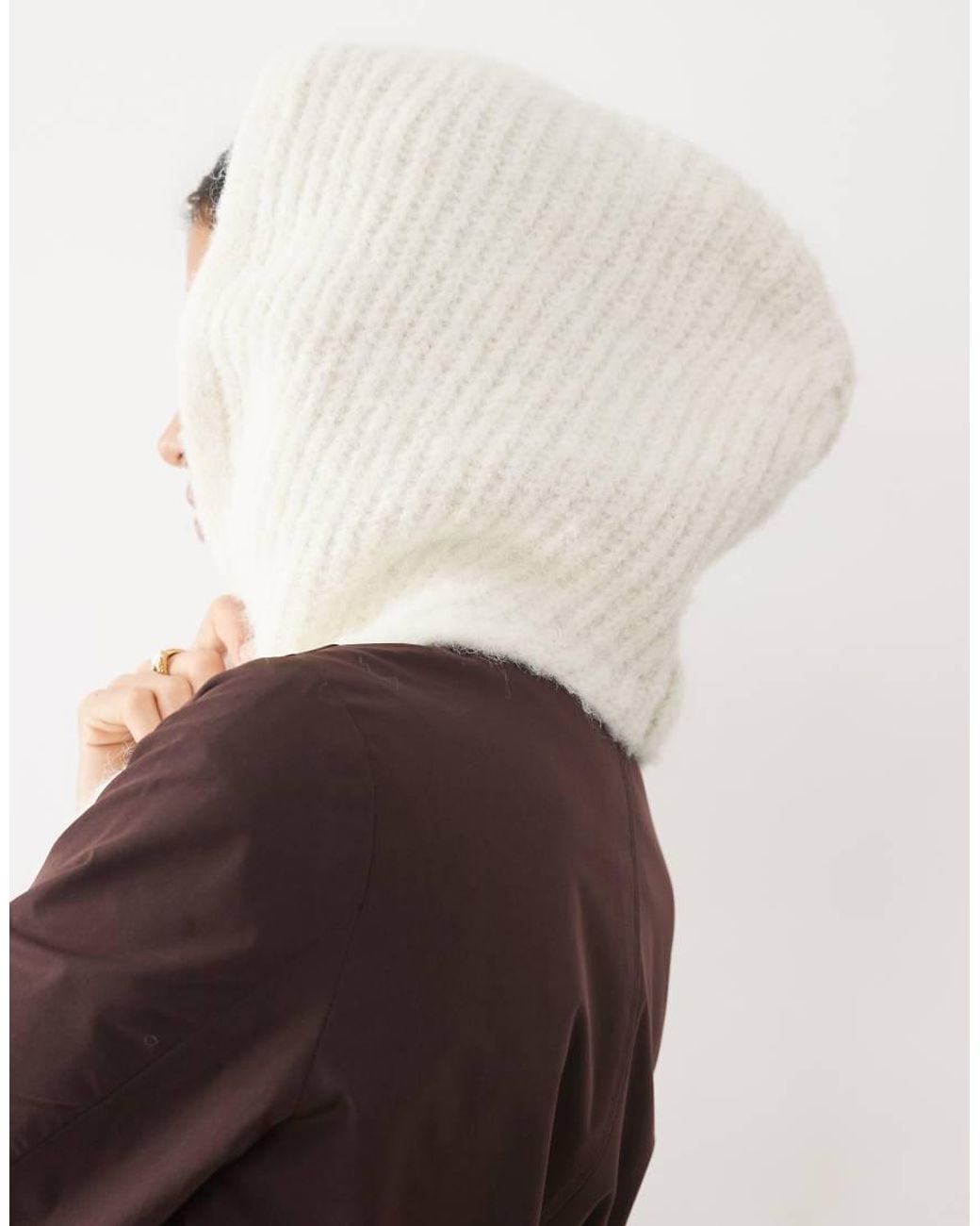 ASOS Brown Knitted Hooded Scarf