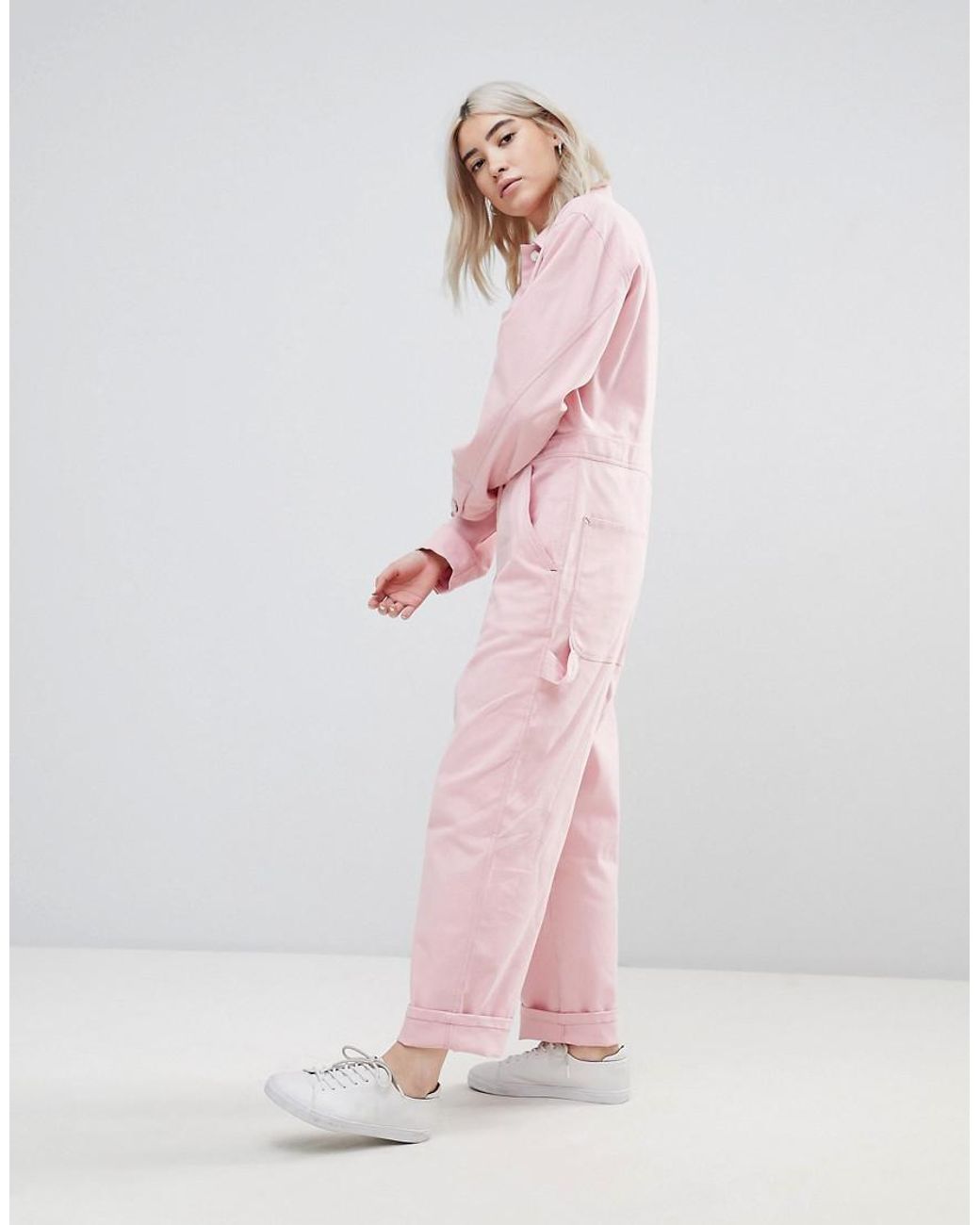 Bleu de travail en sergé ASOS en coloris Rose | Lyst