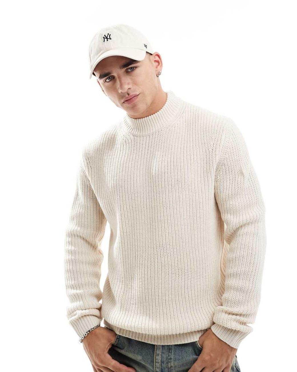 Brave Soul Chunky Turtle Neck Jumper in White for Men Lyst UK