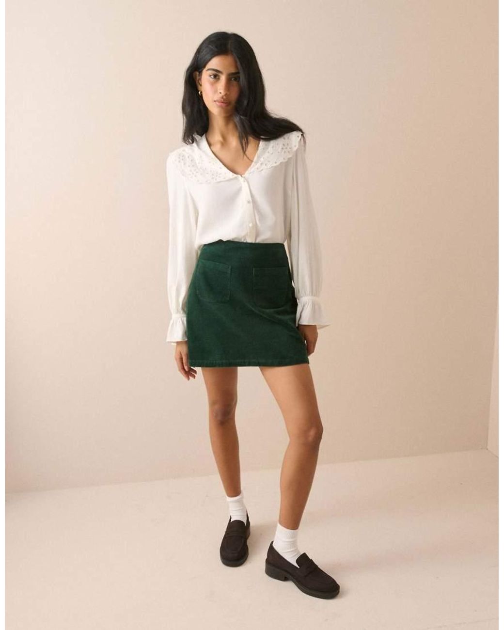 Nobody's Child Natural Cord Patch Pocket Mini Skirt