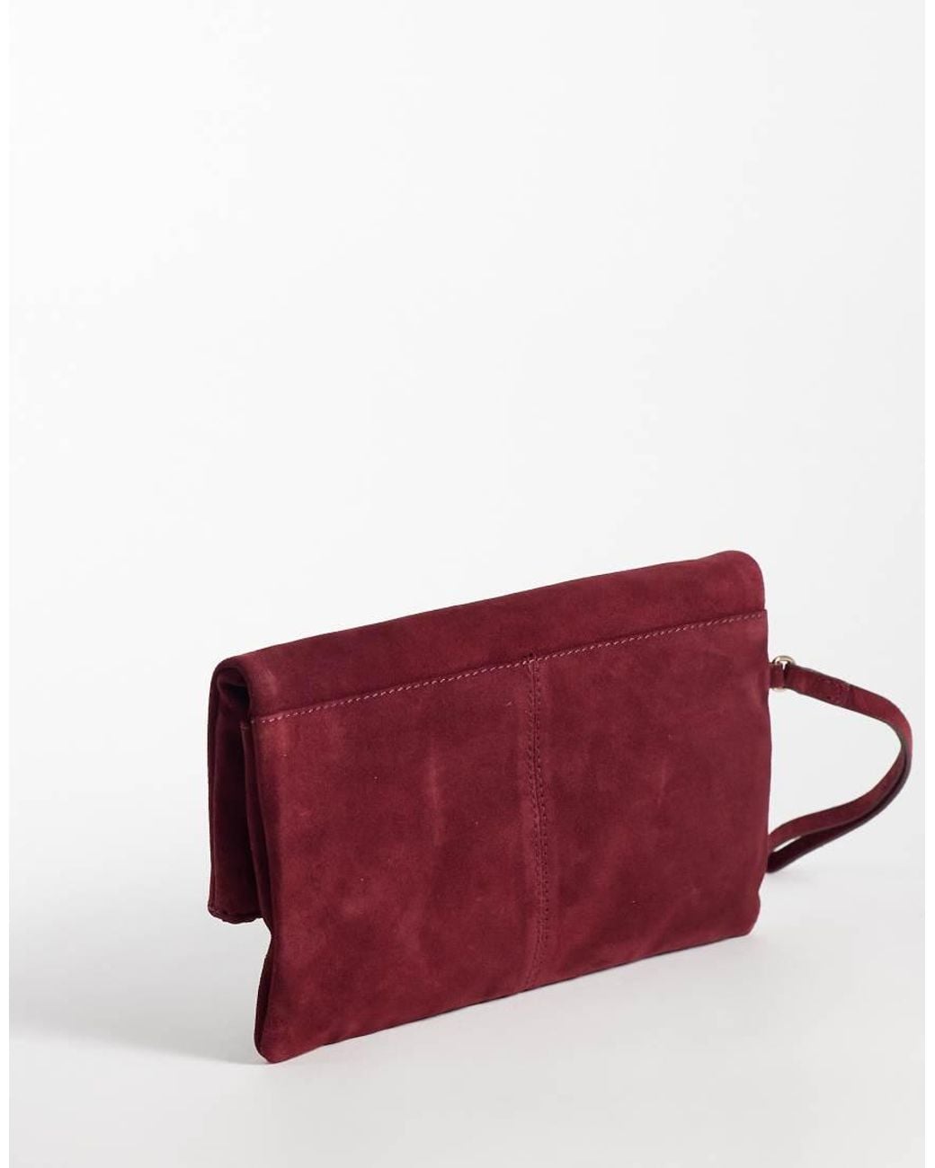 Accessorize Purple Suede Foldover Clutch