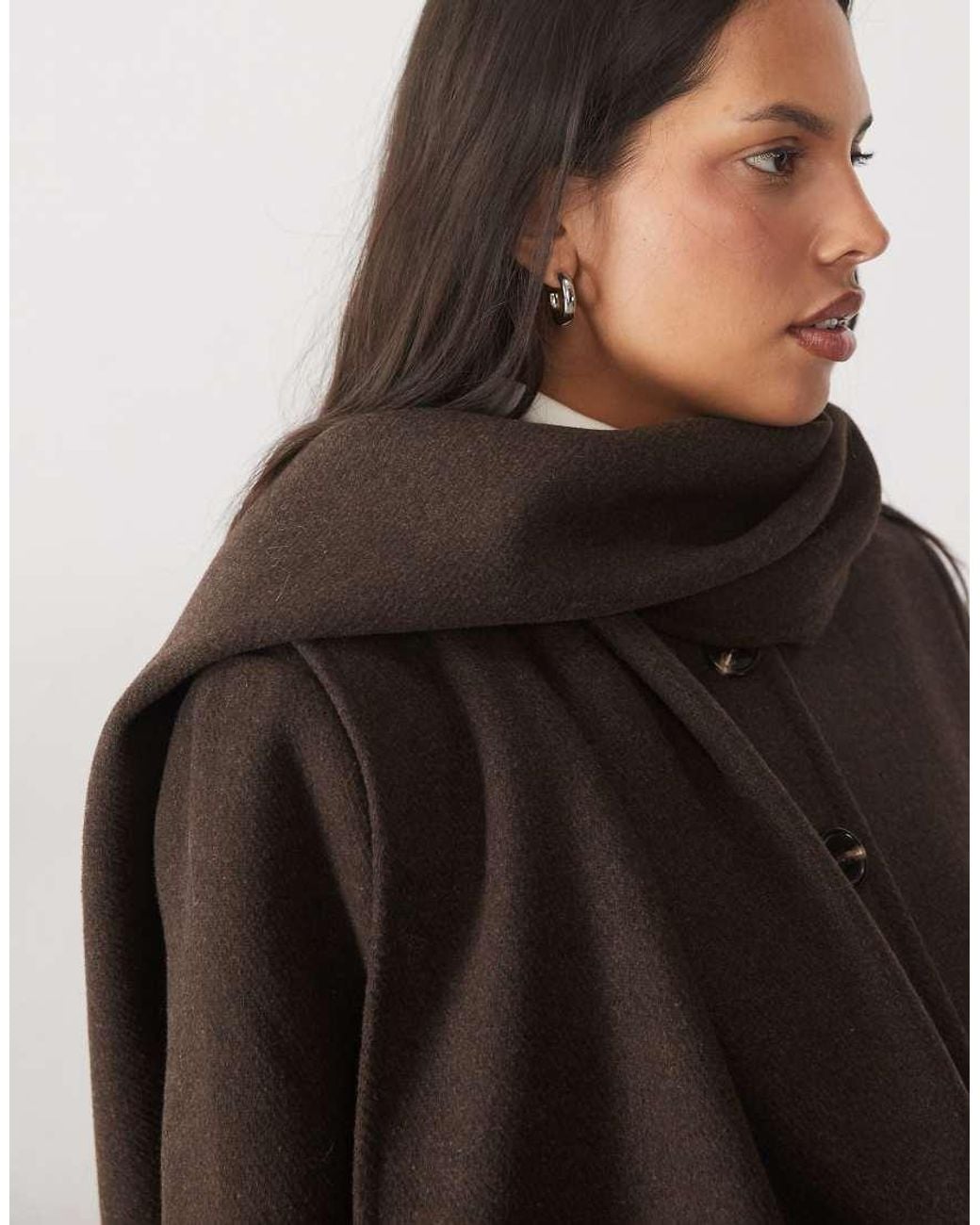 Vero Moda Blue Premium Wool Blend Jacket With Scarf Detail