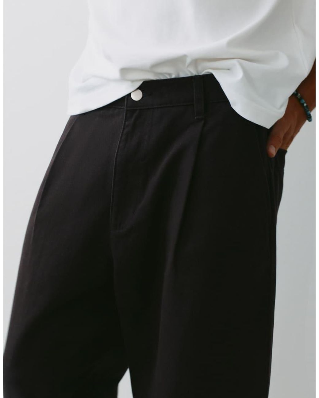 Pull&Bear White Darted baggy Trousers for men