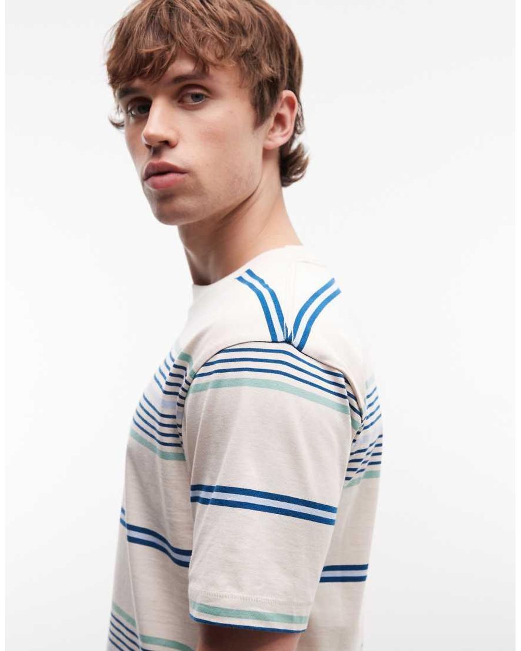 Parlez Gray Short Sleeve Calm Stripe T-shirt for men