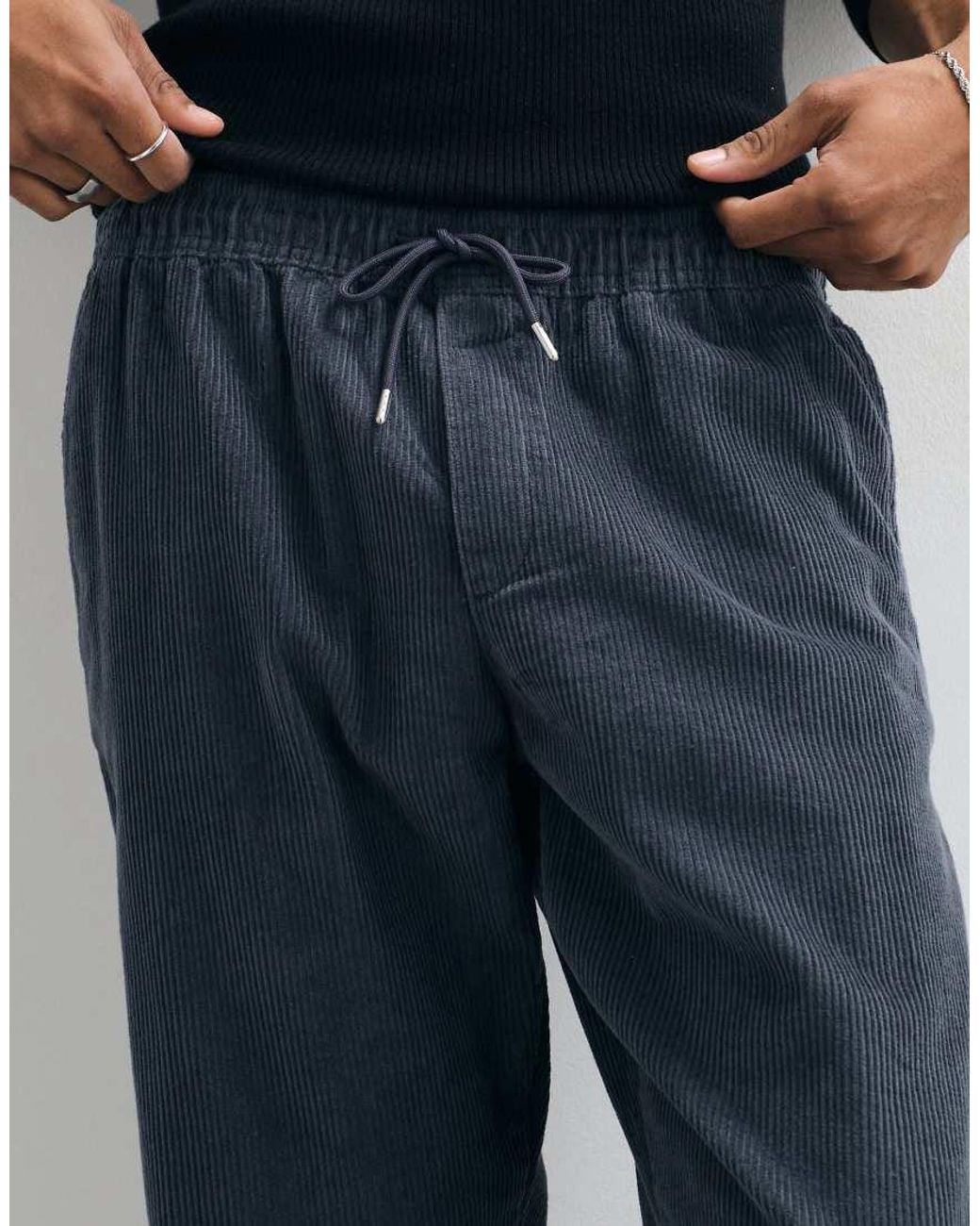 Jack & Jones Blue Drawstring Corduroy Pants for men