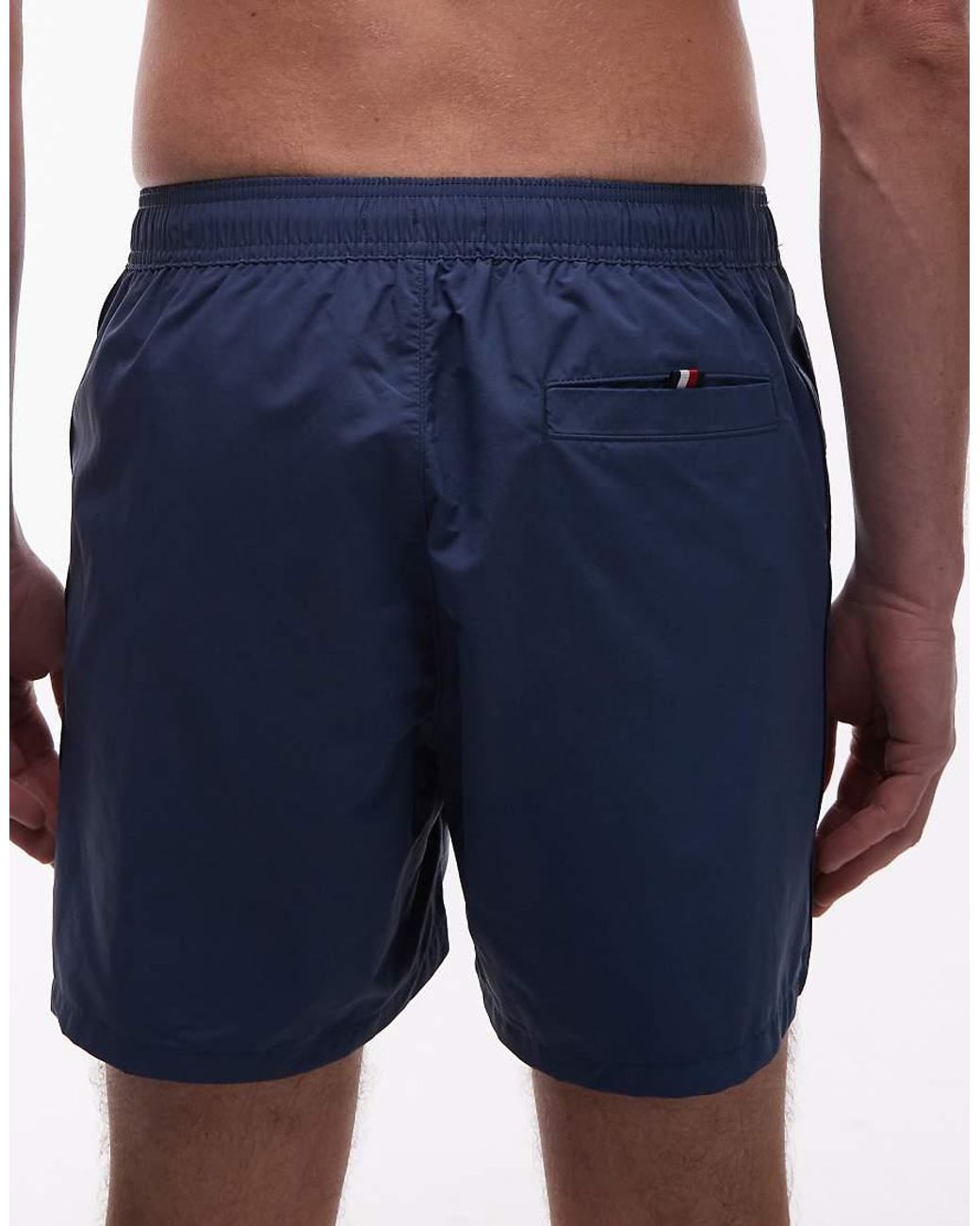 Tommy Hilfiger Blue Drawstring Swim Shorts With Side Logo Tape for men