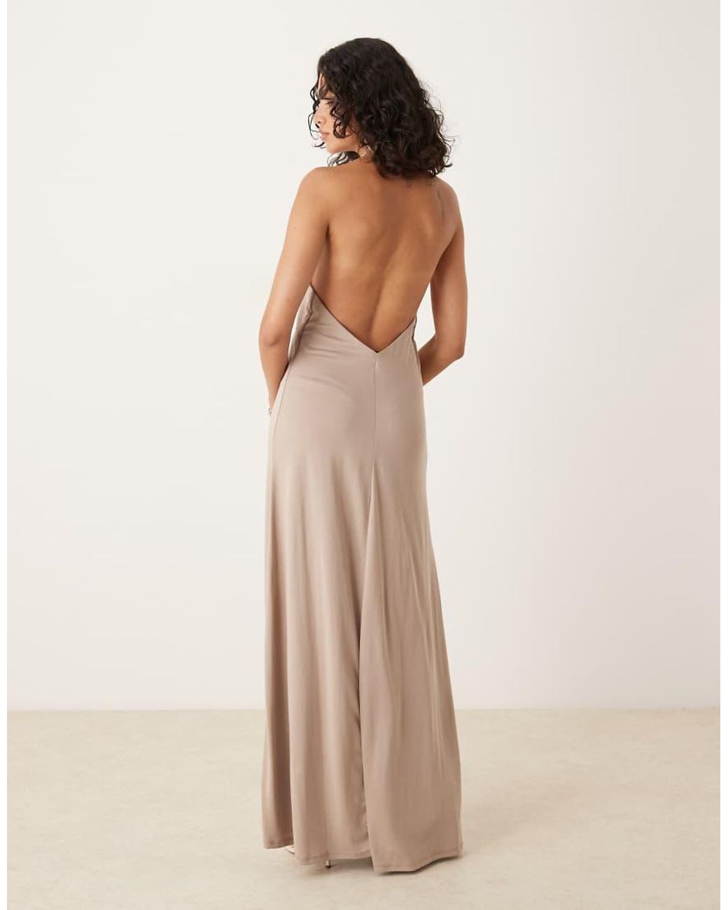 Mango Natural Halter Maxi Dress