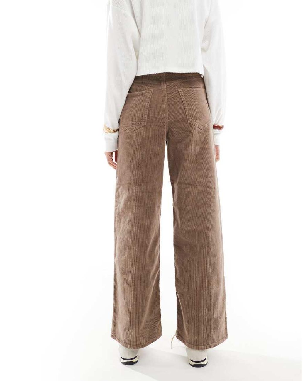 ONLY White Hope High Waist Wide Leg Cord Pants