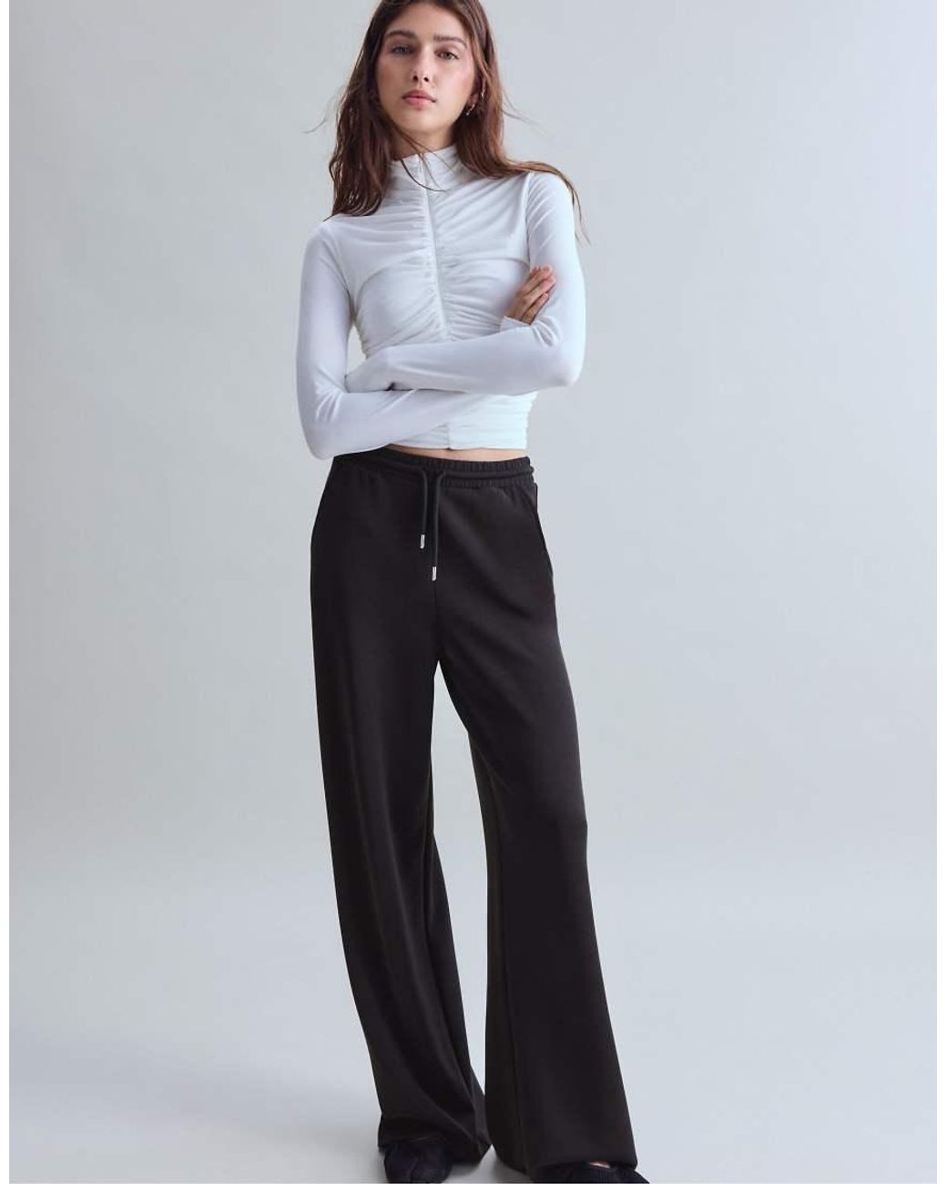 Stradivarius Black Flare Sweatpants
