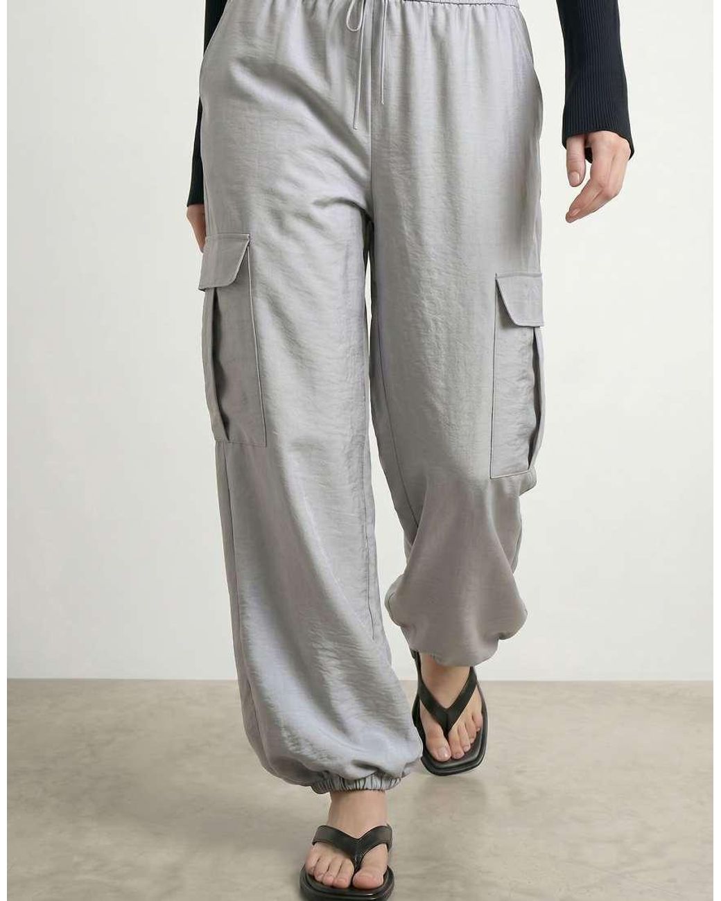 HYPEDROP Gray Cargo Trousers