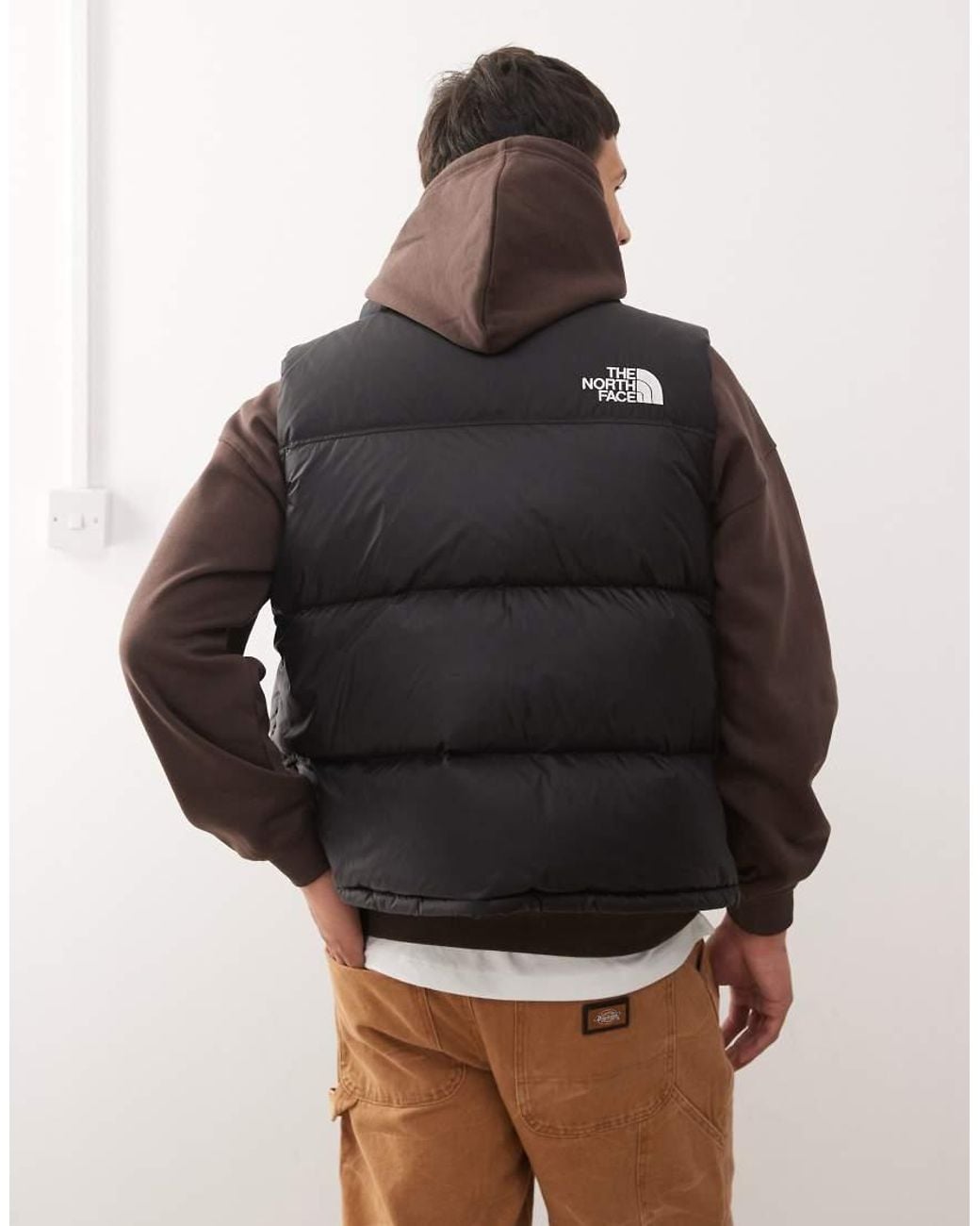 The North Face Gray Retro Nuptse Down Puffer Gilet for men