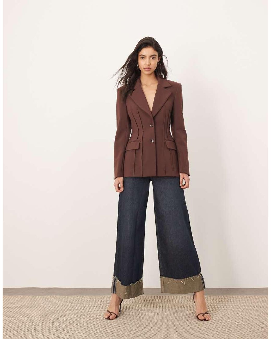 ARRANGE Brown Premium Sculpted Blazer