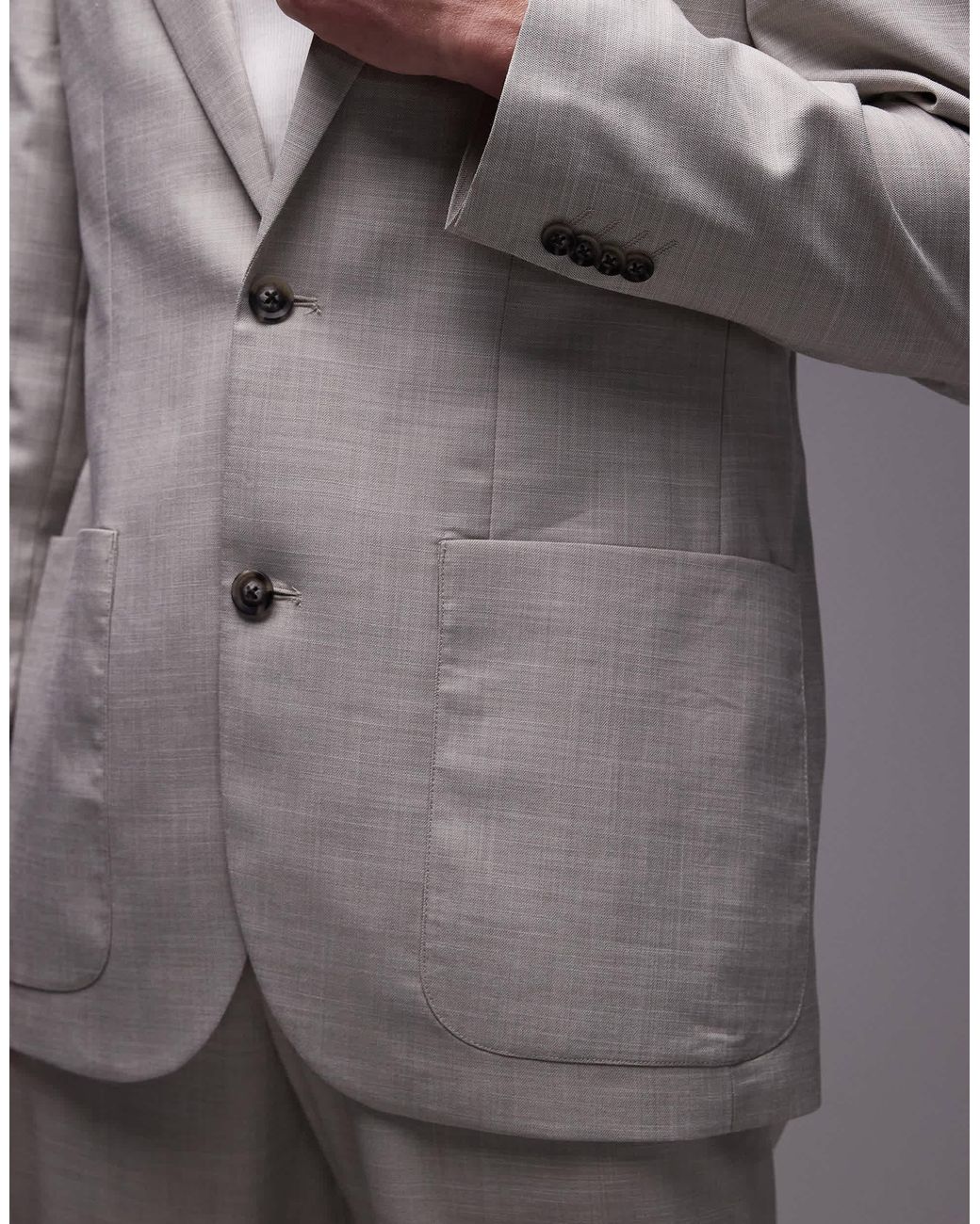 Topman Gray Relaxed Suit Jacket for men