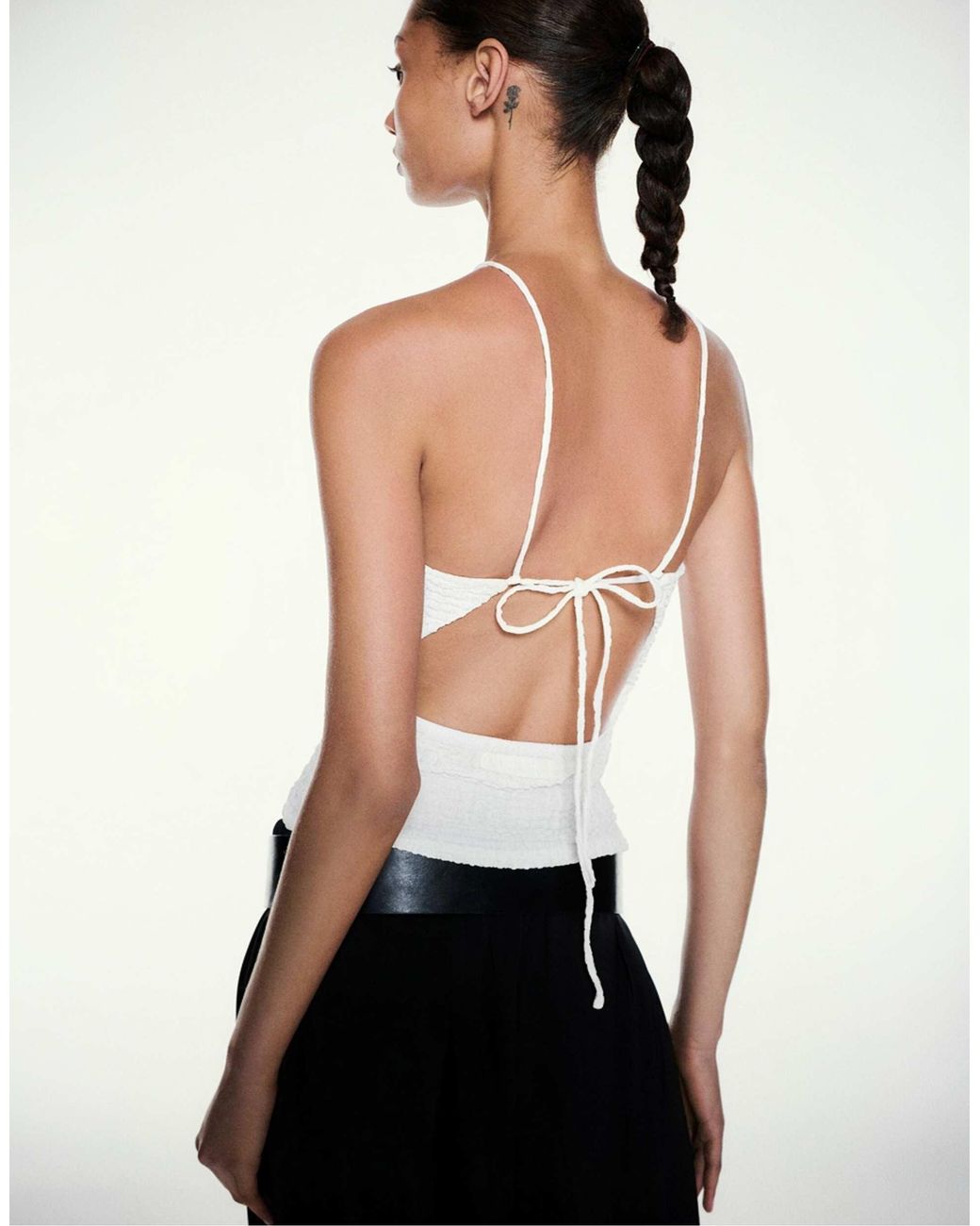 Top dos nu texturé couleur glace Pull&Bear en coloris White