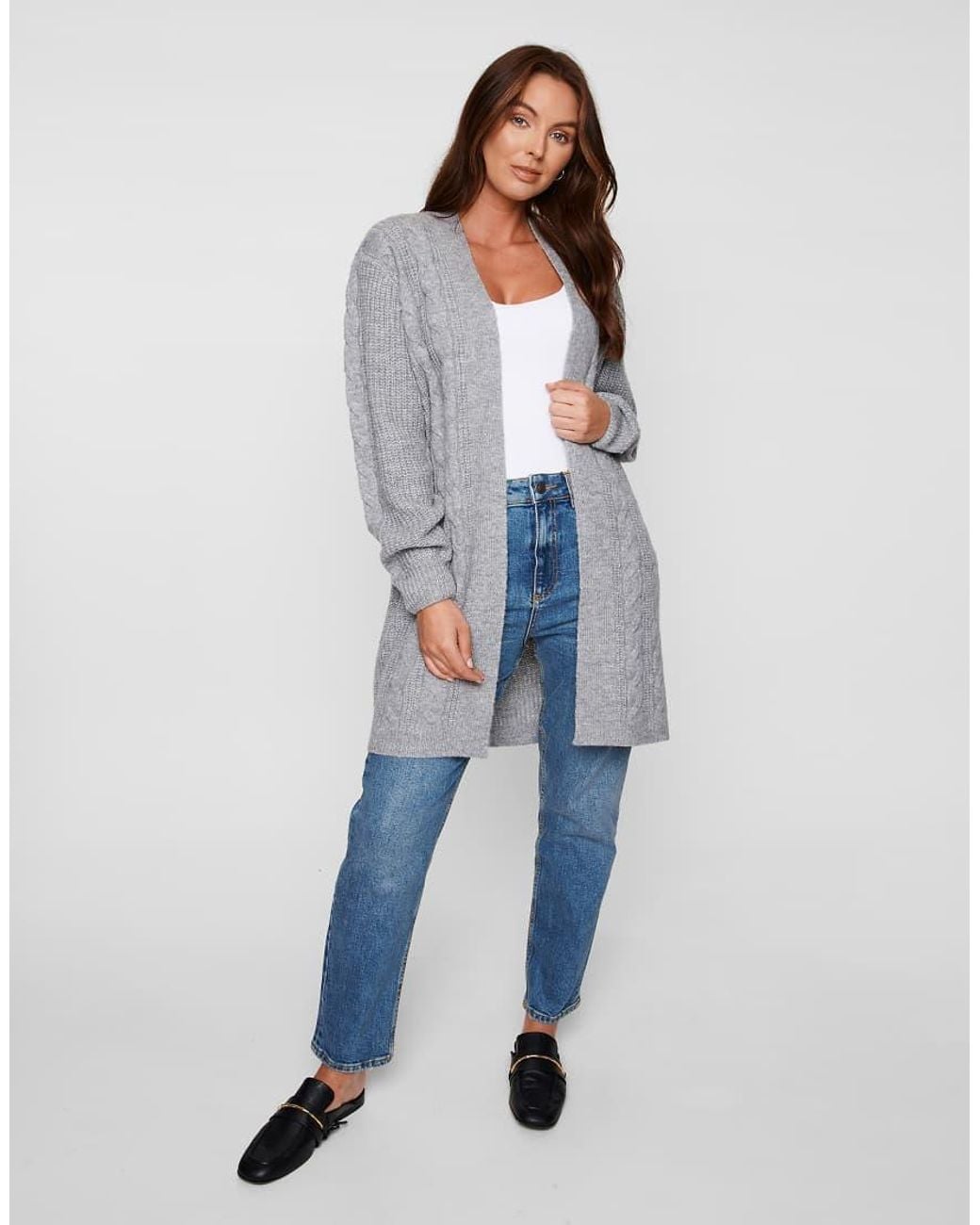 Threadbare Blue Rozanna' Cable Knit Cardigan