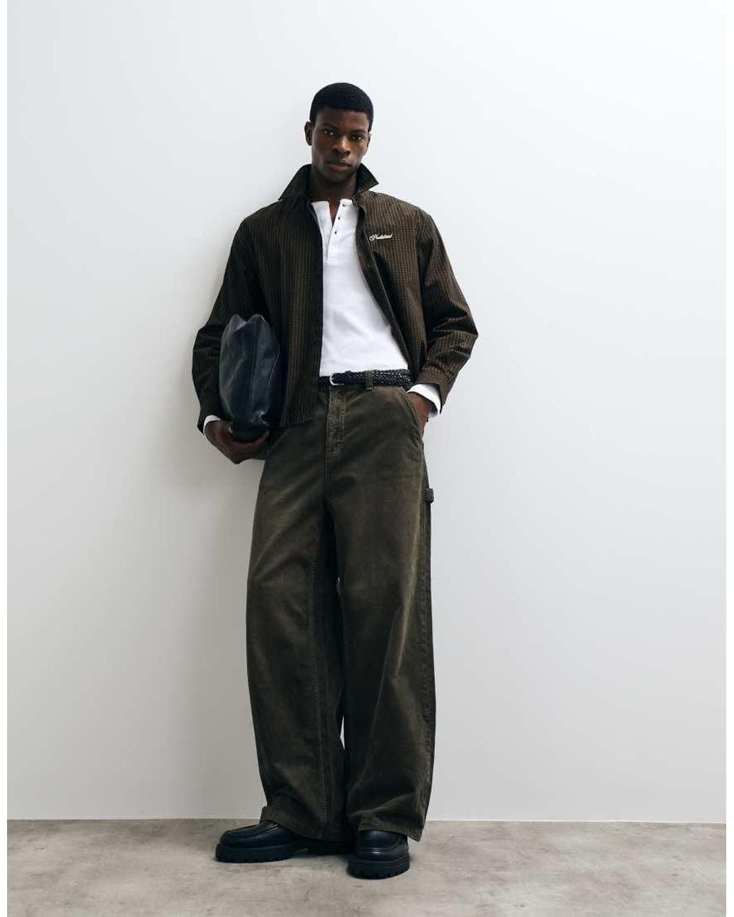 Cotton On Black Super baggy Worker Pant for men