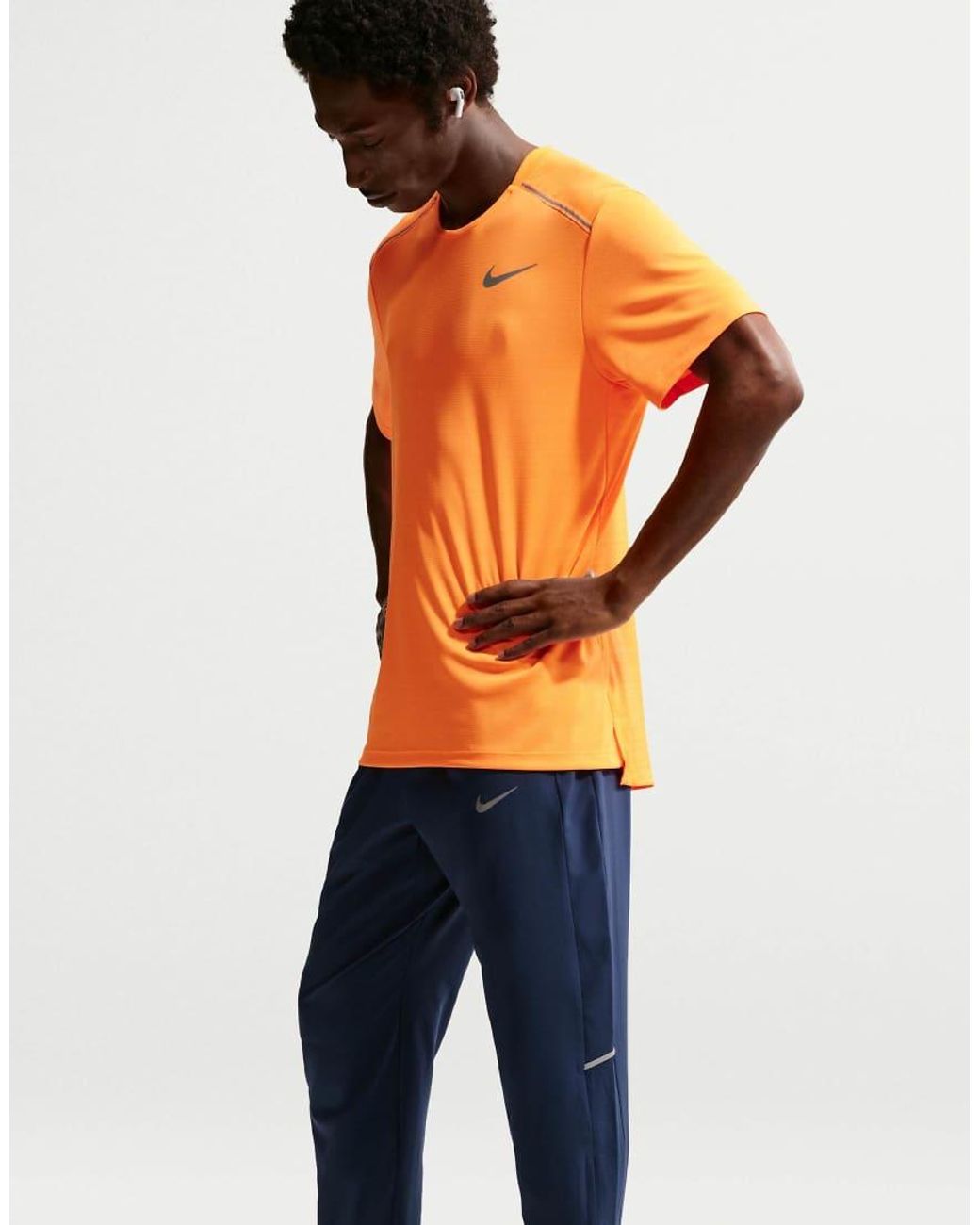 Nike Orange Miler Dri-fit Woven Trousers for men