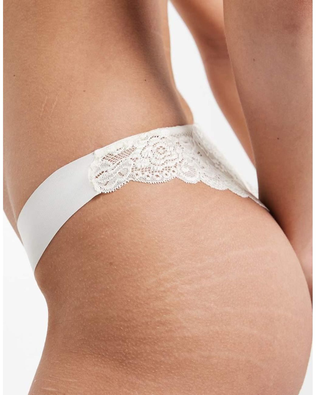 ONLY White Lace Brazilian Briefs