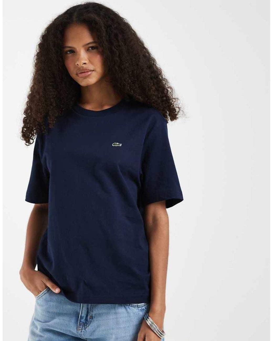 Lacoste Blue Relaxed Fit Soft Cotton Logo T-shirt