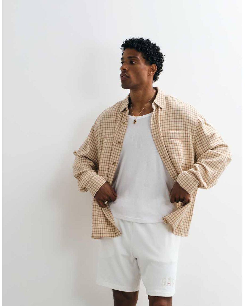 Gap White Logo Tie Waist Sweat Shorts Co-Ord for men