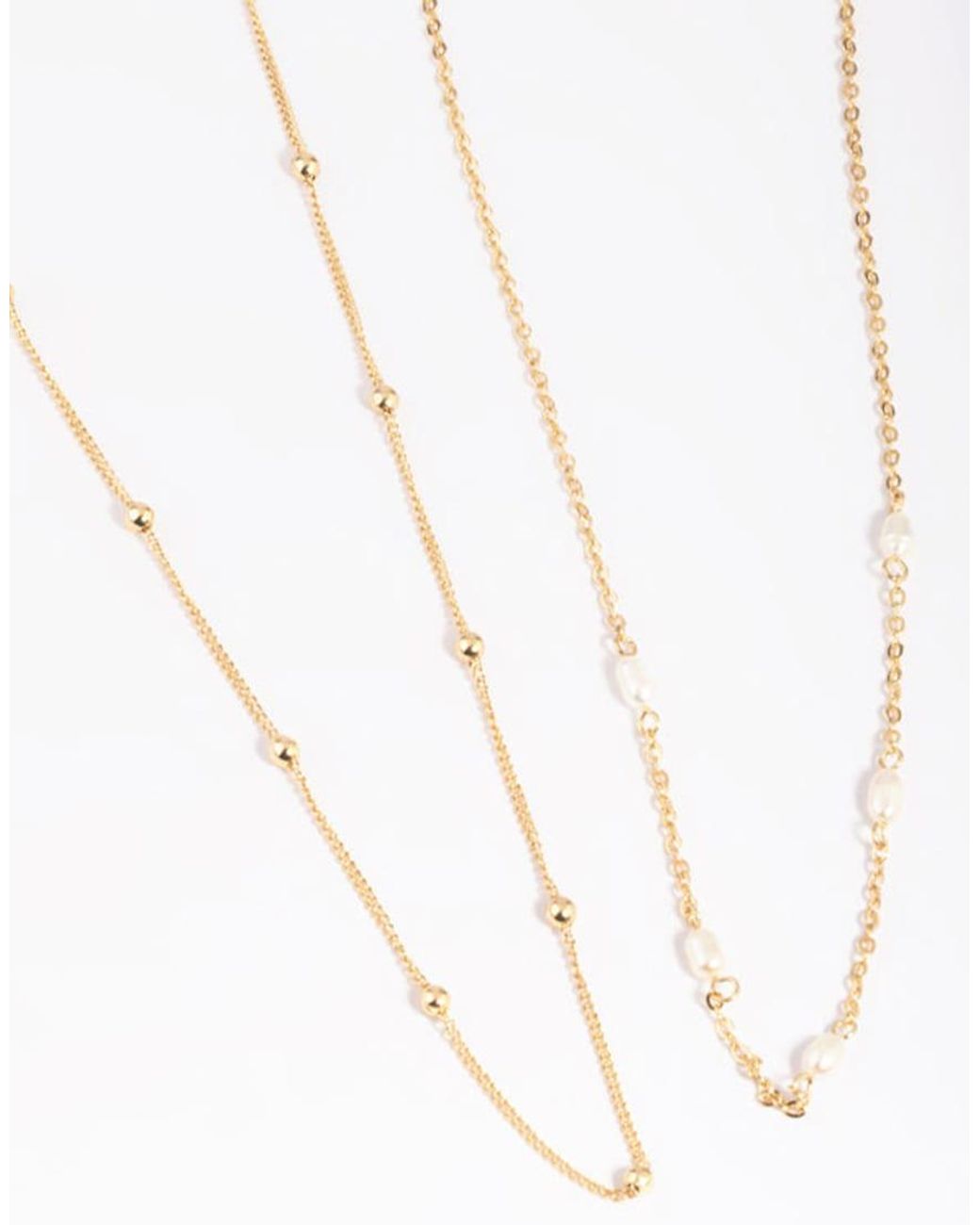 Lovisa White Plated Freshwater Pearl Layered Necklace