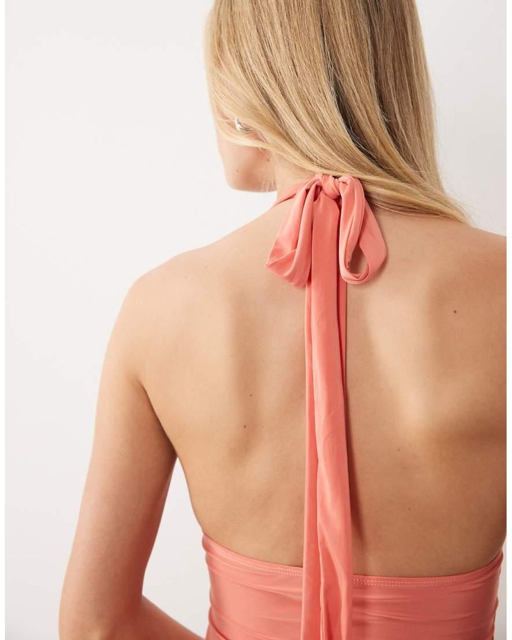 ASOS Orange Slinky Halterneck Top