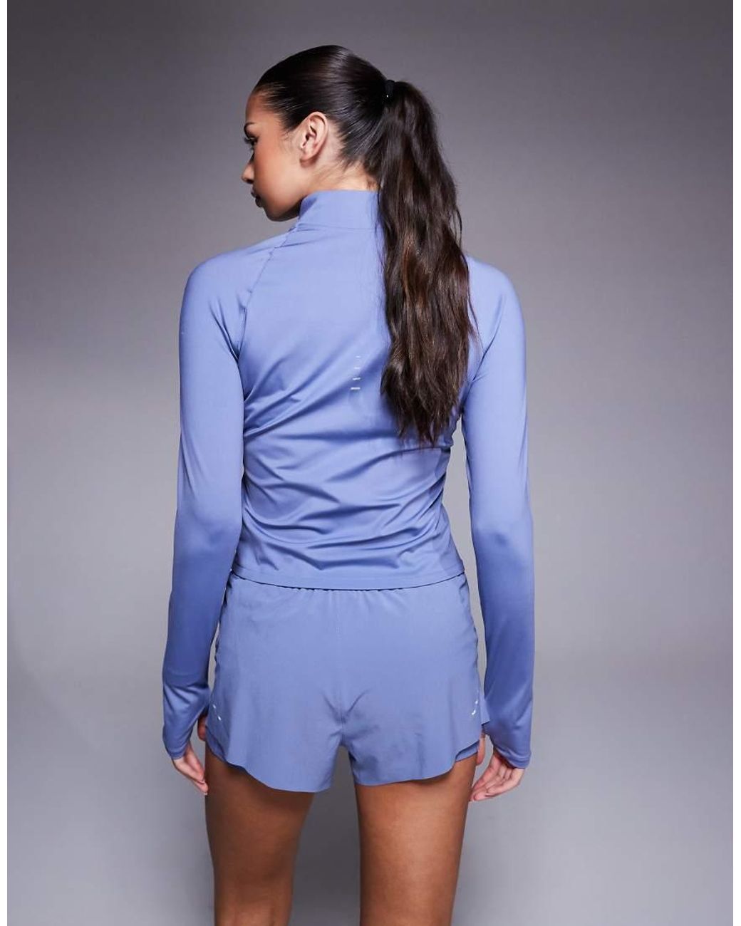 Nike Blue Swift Dri-fit Fitted Full Zip Top