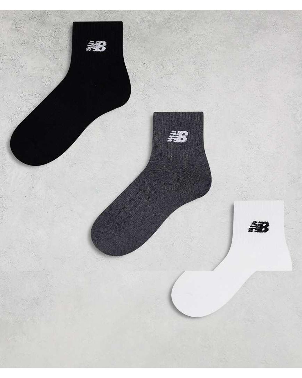 New Balance White Logo Ankle Sock 3 Pack