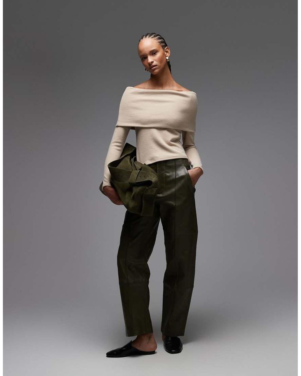 ASOS Superzachte Top Met Blote Schouders En Omslag in het Gray