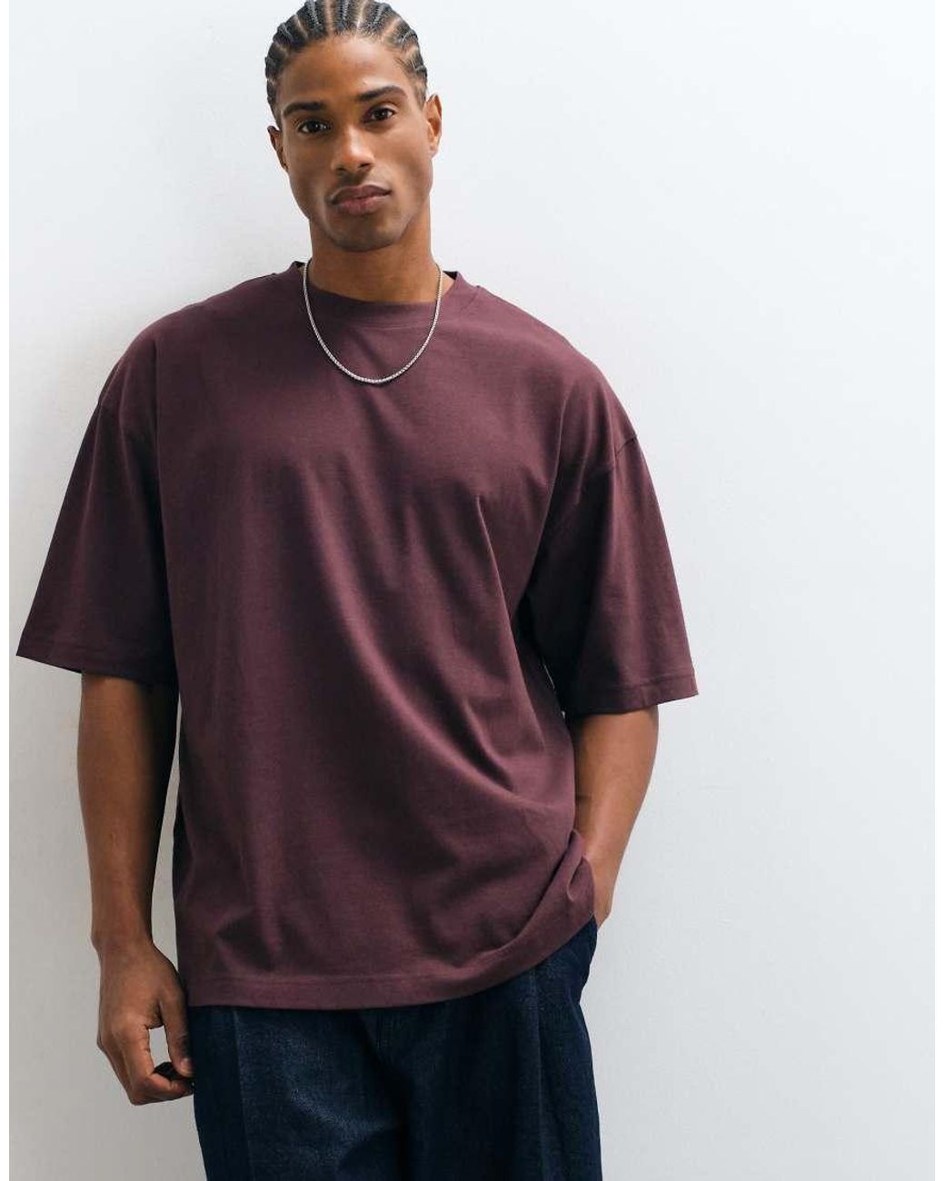 ASOS Brown Oversized T-shirt With Script Text Graphic for men