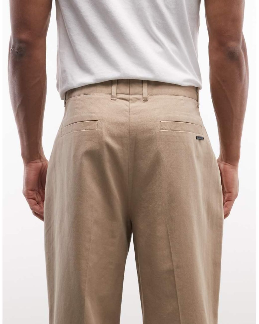 AllSaints Natural Midas Pleated Trousers for men