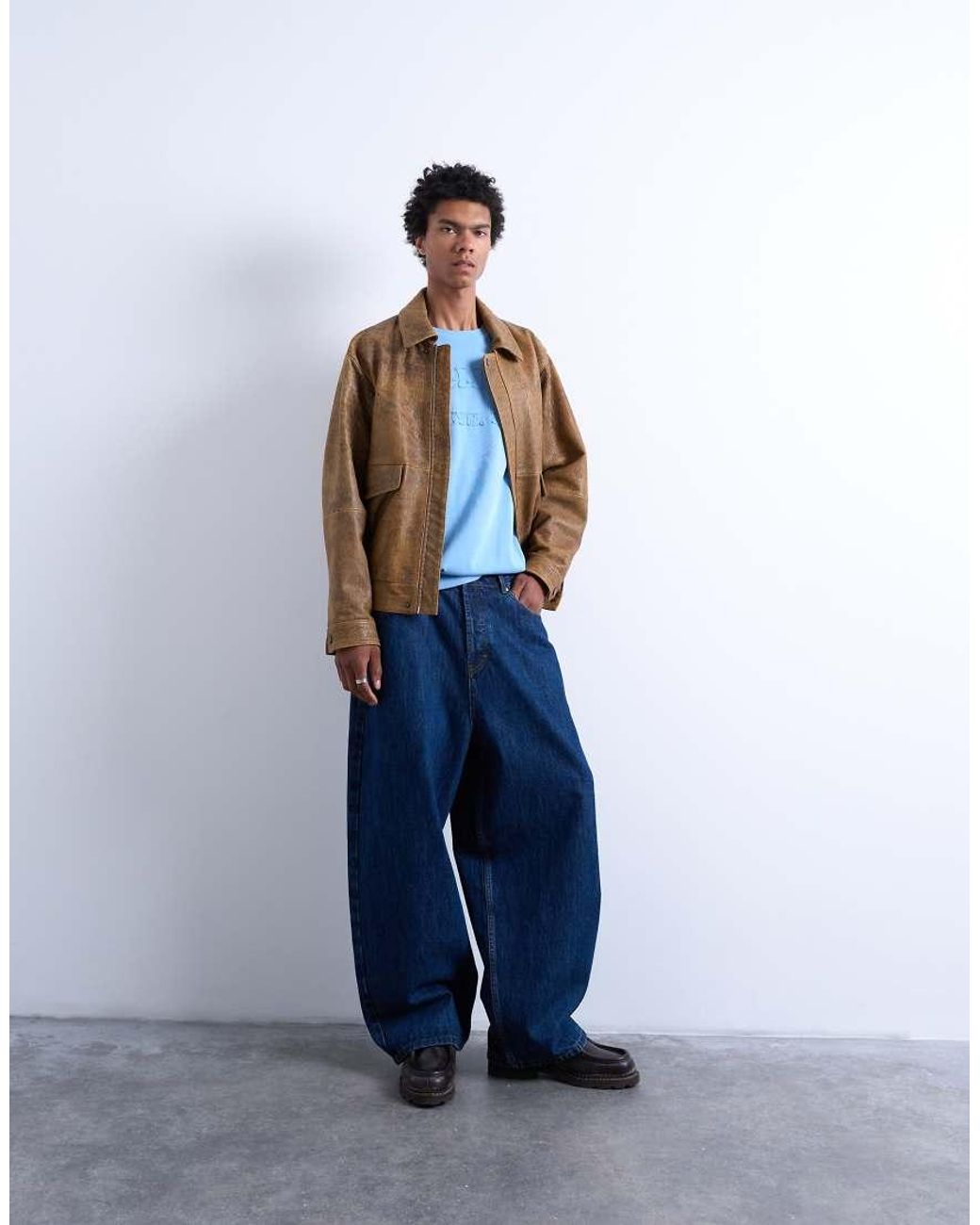 Topman Ruimvallend T-Shirt Met Vermont Phys Ed-Borduursel in het Blue voor heren