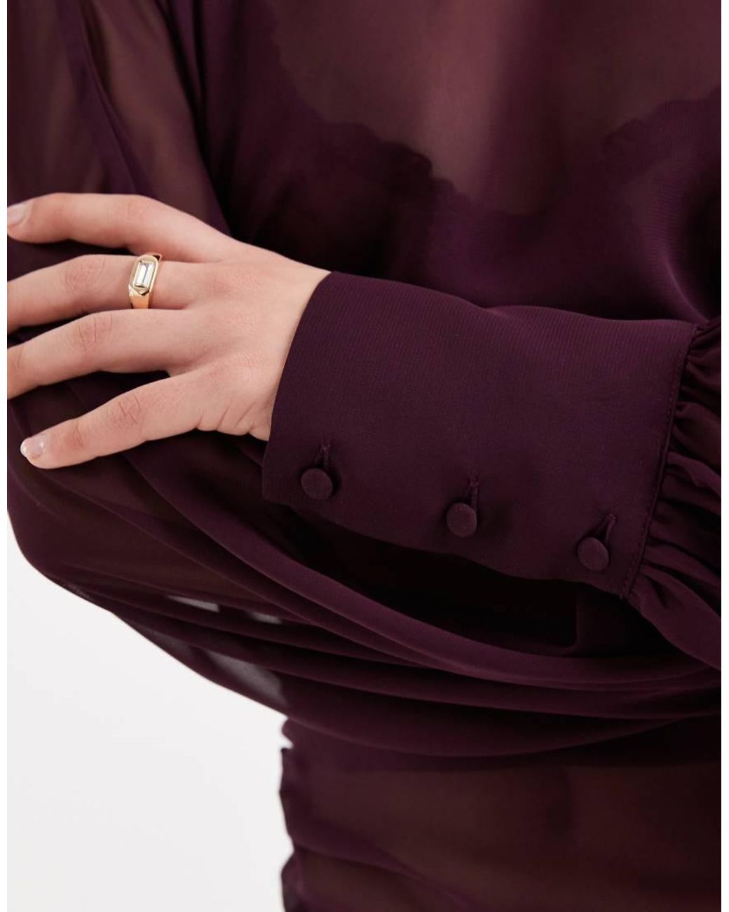 ASOS Purple Batwing High Neck Blouse
