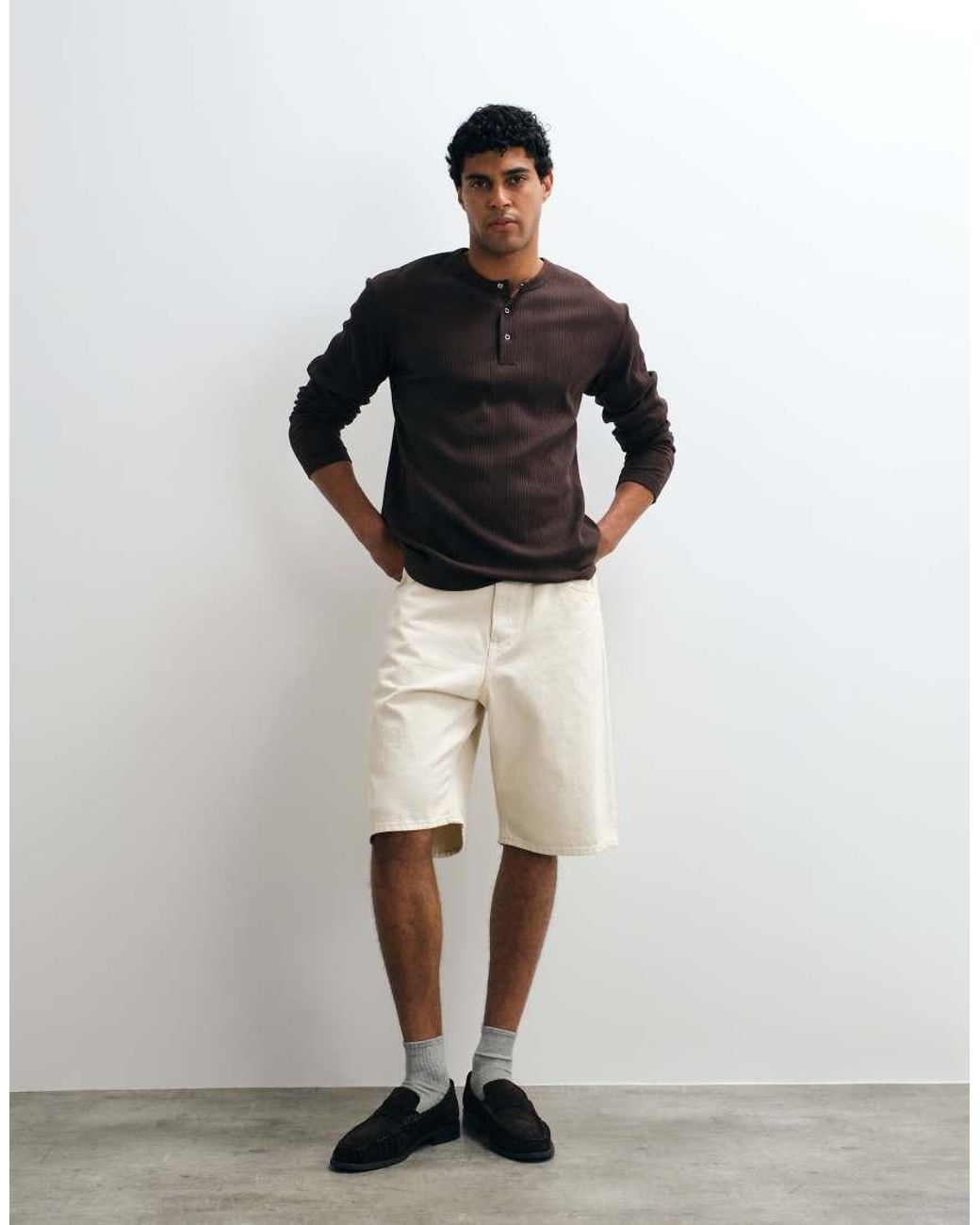 Jack & Jones White Alex Denim Shorts for men