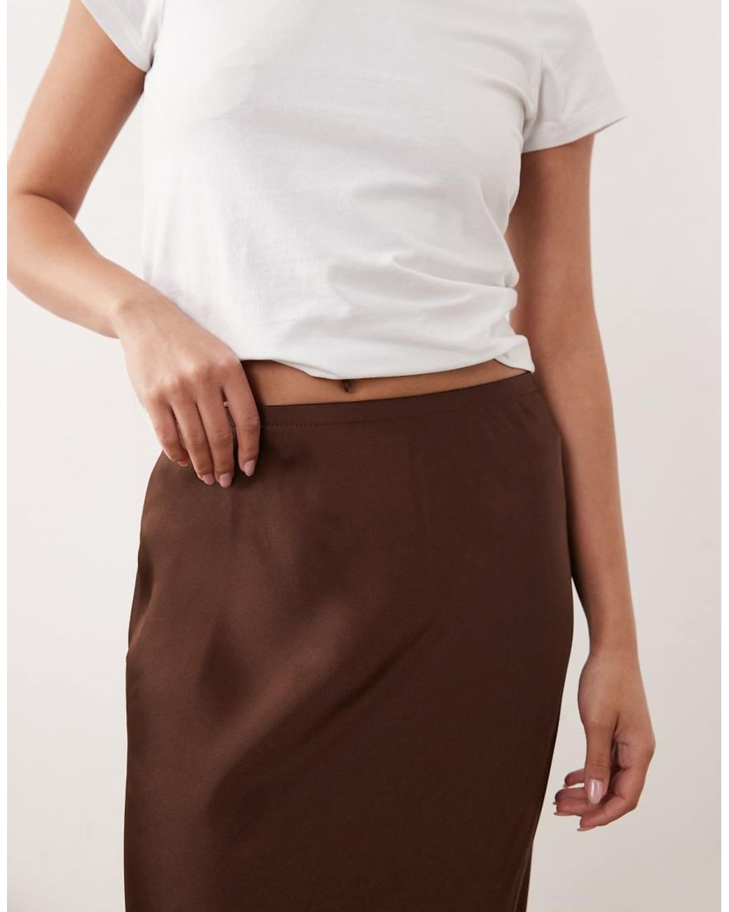 New Look White Satin Bias Maxi Skirt