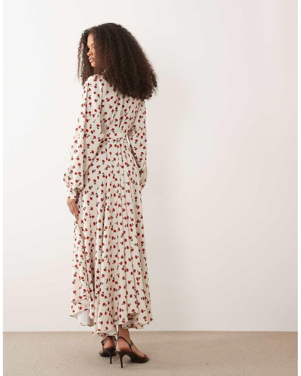 Iyal White Collar Detail Button Through Maxi Dress