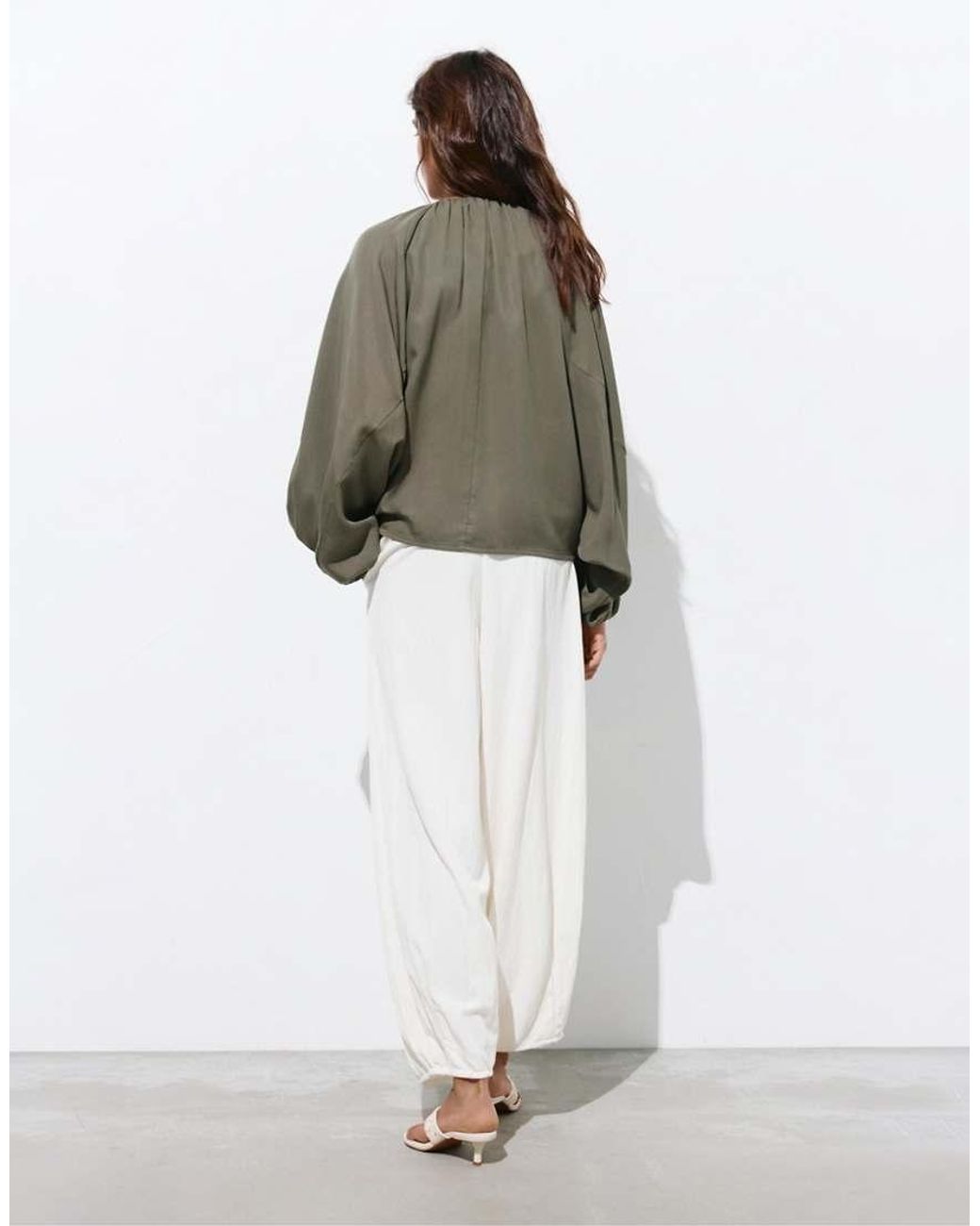 Pull&Bear Green Balloon Bomber Jacket
