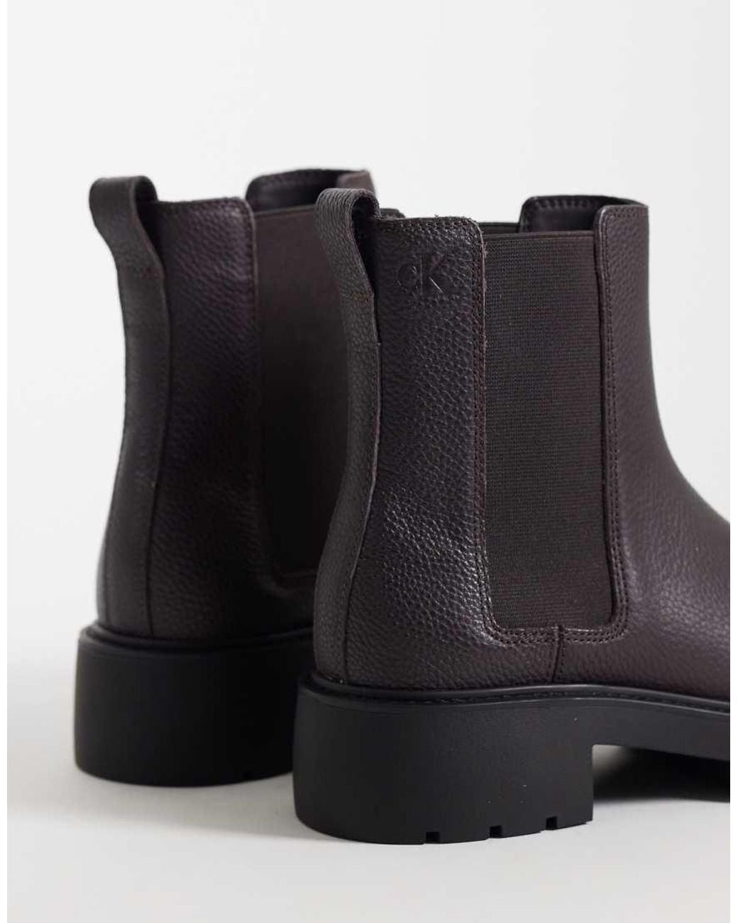 Calvin Klein Blue Leather Chunky Chelsea Boot