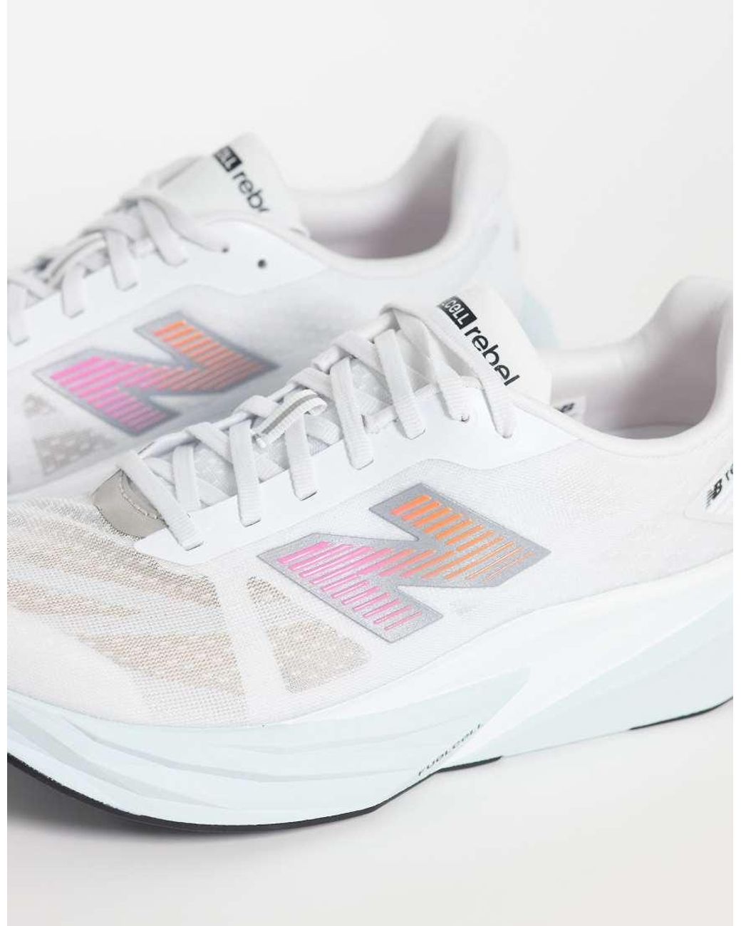 New Balance White Fuelcell Rebel V5 Mens Running Trainers for men