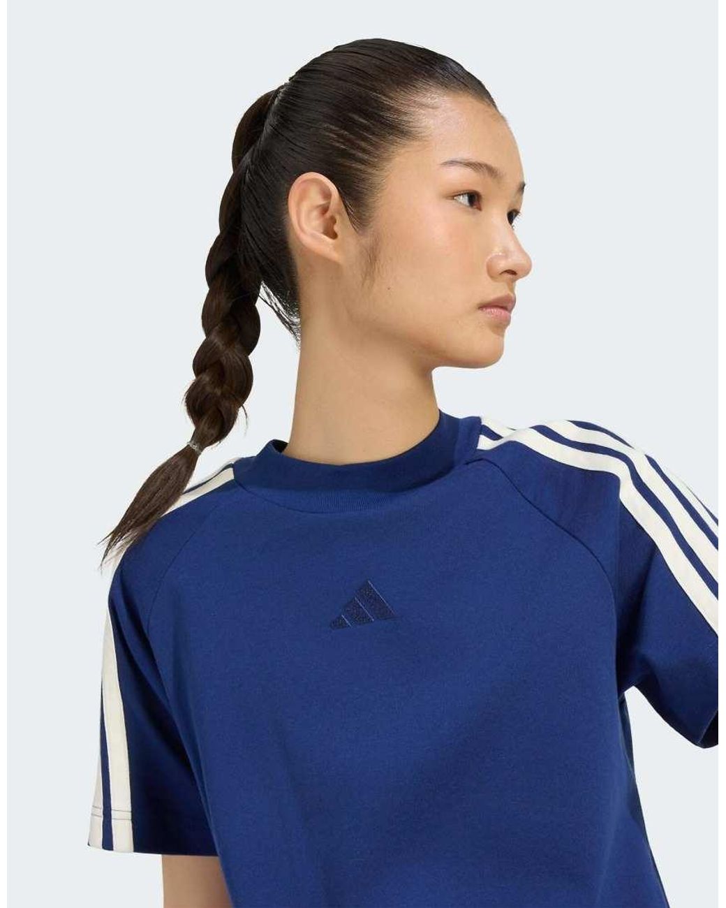 Adidas Originals Blue Adidas Kit 3-stripes T-shirt